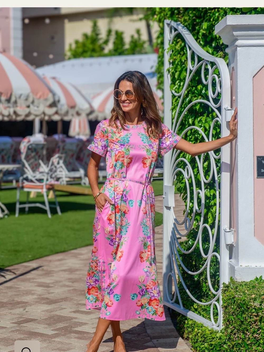 Elizabeth James Pink Floral Maxi Dress
